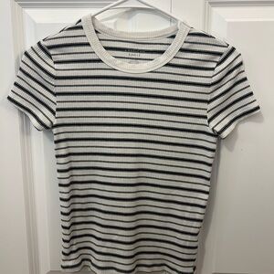 American Eagle Outfitters Black and White Striped Tee